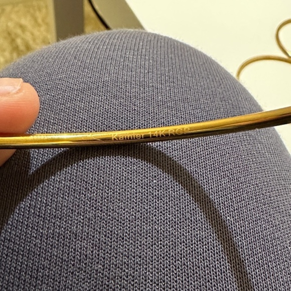 14k Gold Bangles Set Stainless Steel Filled - Picture 3 of 3